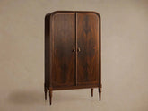 Frances Mahogany Tall Cabinet with Vintage Wood Storage Cabinet