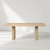 Calvin Rectangular Oak Wood Dining Table with Contemporary Artisan Design