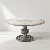 Florence Round Solid Wood Dining Table with Hand Painted Details