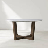Saint Germain Round Marble Top Dining Table with Rennes Base