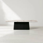 Vincenza Rectangular Ceramic Top Dining Table with Toulouse Base