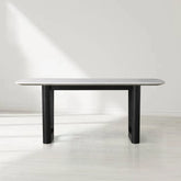 Saint Germain Rectangular Marble Top Dining Table with Rennes Base