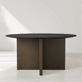 Saint Germain Round Wood Dining Table with Clement Base Design