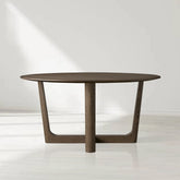 Saint Germain Round Oak Wood Dining Table with Rennes Base