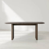 Saint Germain Rectangular Marble Top Dining Table with Clement Wood Base
