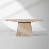 Ilaria Stone Console Table in Beige Coralle Marble