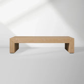 Sullivan Wood Waterfall Coffee Table Rectangle Rural Cocktail Table Oak Wood Center Tea Table