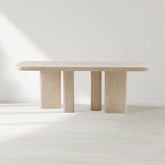 Cruz Outdoor Rectangular Marble Stone Dining Table