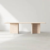 Marco Rectangular Dining Table in Italian Travertine or Marble