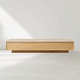 Lumi Rectangular Turkish Travertine Top Coffee Table
