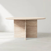 Marco Round Dining Table in Italian Travertine or Marble