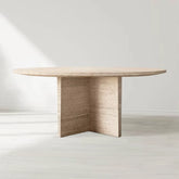 Wyeth Natural Travertine Round Dining Table