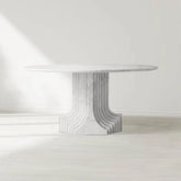 Strada Modernist Round Dining Table Italian Marble