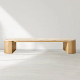 Mizu Rectangular Turkish Travertine Top Coffee Table