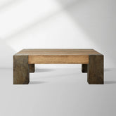 Telluride Square Oak Coffee Table Wood Cocktail Table Living Room Center Tea Table Vintage Cocktail Table