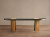 Acacius Dining Table Oxidized Steel Wood Industrial Artisanal Dining