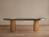 Acacius Dining Table Oxidized Steel Wood Industrial Artisanal Dining