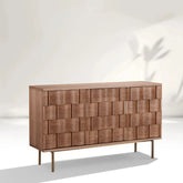 Ariel 3-Door Modern Sideboard Cabinet with Woven Texture