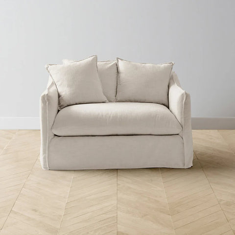 Dund Chair-and-a-Half - Performance Linen Oyster Dund Chair-and-a-Half - Performance Linen Oyster