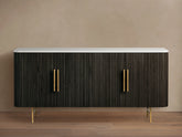 Finnley Sideboard Wood Stone Top Reeded Contemporary Artisanal Dining