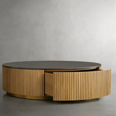 Finnley Round Storage Coffee Table Finnley Round Storage Coffee Table