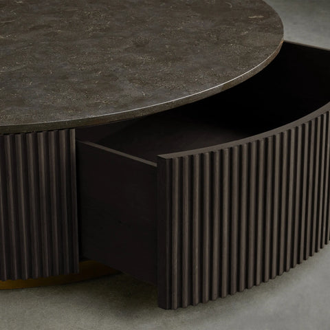 Finnley Round Storage Coffee Table Finnley Round Storage Coffee Table