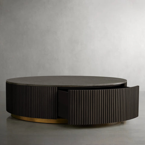 Finnley Round Storage Coffee Table Finnley Round Storage Coffee Table