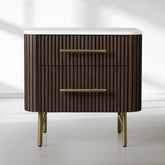 Finnley Closed Nightstand Solid Wood 2 Drawer Bedside Table for Modern Bedroom