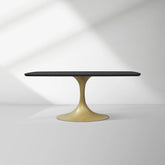Aero Saint Germain Solid Oak Top Dining Table Tulip Rectangular Dining Table with Launette Base