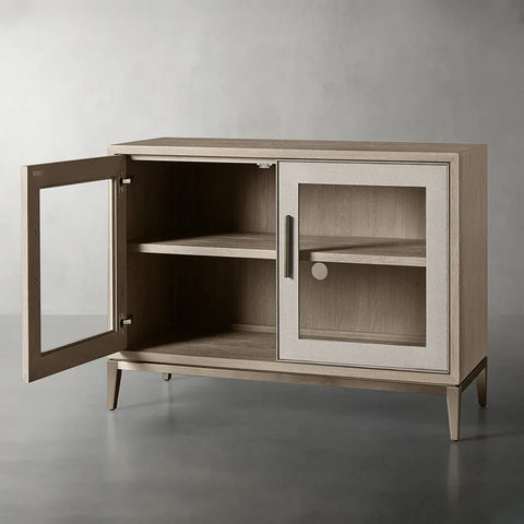 Malone Two Door Cabinet with Glass Doors Malone Two Door Cabinet with Glass Doors