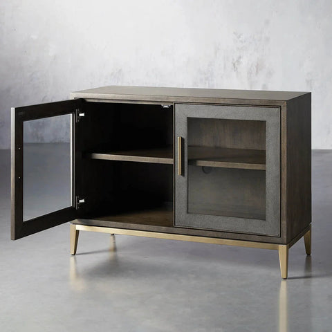 Malone Two Door Cabinet with Glass Doors Malone Two Door Cabinet with Glass Doors