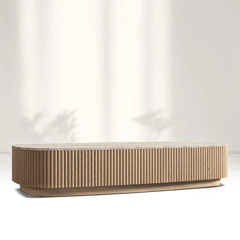 Mulho Oak Wood & Stone Coffee Table Mulho Oak Wood & Stone Coffee Table