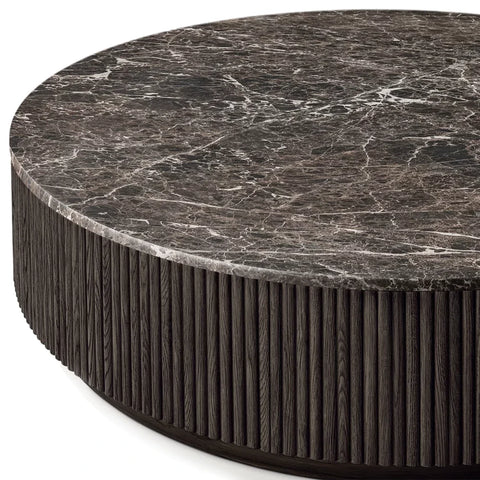Mulho Oak Wood & Stone Round Coffee Table Mulho Oak Wood & Stone Round Coffee Table