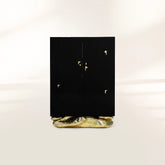 Brass Stone Black Sculptural Form Cabinet