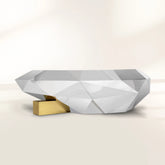Black Faceted Design Sculptural Form Coffee Table