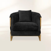 Brass Leather Gold Sculptural Form Armchair