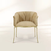 Brass Fabric Gold Sculptural Form Armchair