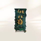 Glass Emerald Green Sculptural Form Display Cabinet