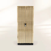 Brass Glass Black Storage Drawers Cabinet