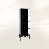 Tall Bookcase with Smoked Glass Shelves and Modern Display