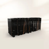 Black Hidden Storage Sculptural Form Sideboard Dining Room