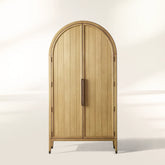 Hattie Oak Living Room Tall Display Cabinet Wood Office Bookcase Dining Sideboard