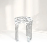 Poseidon Spiral Pattern Round Epoxy Side Table