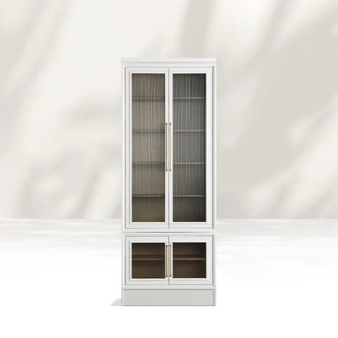 Rowan Modular Stacked Reeded Glass Plinth Cabinet Rowan Modular Stacked Reeded Glass Plinth Cabinet