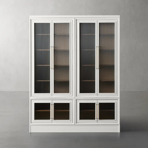 Rowan Modular Stacked Reeded Glass Plinth Cabinet Rowan Modular Stacked Reeded Glass Plinth Cabinet