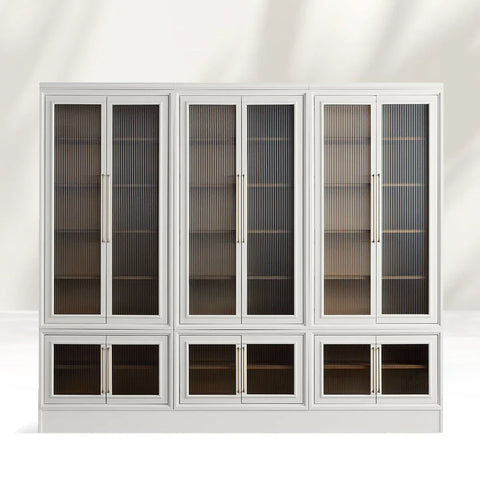 Rowan Modular Stacked Reeded Glass Plinth Cabinet Rowan Modular Stacked Reeded Glass Plinth Cabinet