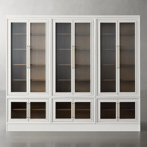 Rowan Modular Stacked Reeded Glass Plinth Cabinet Rowan Modular Stacked Reeded Glass Plinth Cabinet