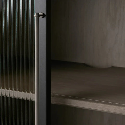 Rowan Modular Stacked Reeded Glass Plinth Cabinet Rowan Modular Stacked Reeded Glass Plinth Cabinet