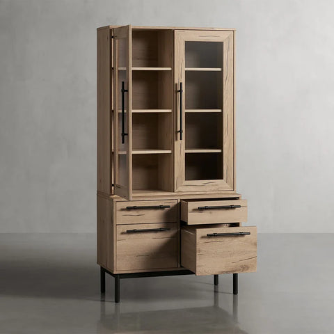 Sullivan Glass Door Bookcase with File Base Sullivan Glass Door Bookcase with File Base