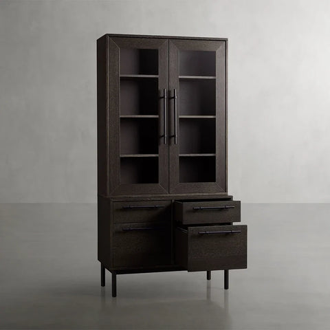 Sullivan Glass Door Bookcase with File Base Sullivan Glass Door Bookcase with File Base